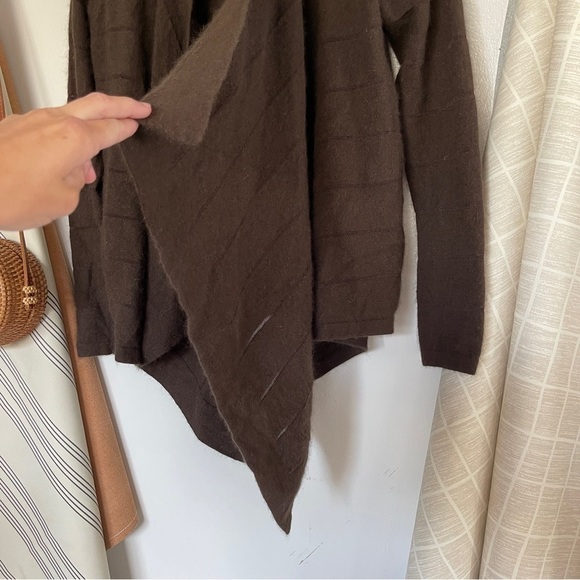 Anthropologie Lucy & Laurel Brown Waterfall Front Cardigan - Picture 2 of 3